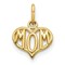14K Gold Mom Heart Charm Mother Mommy Love Pendant Jewerly 15mm x 10mm